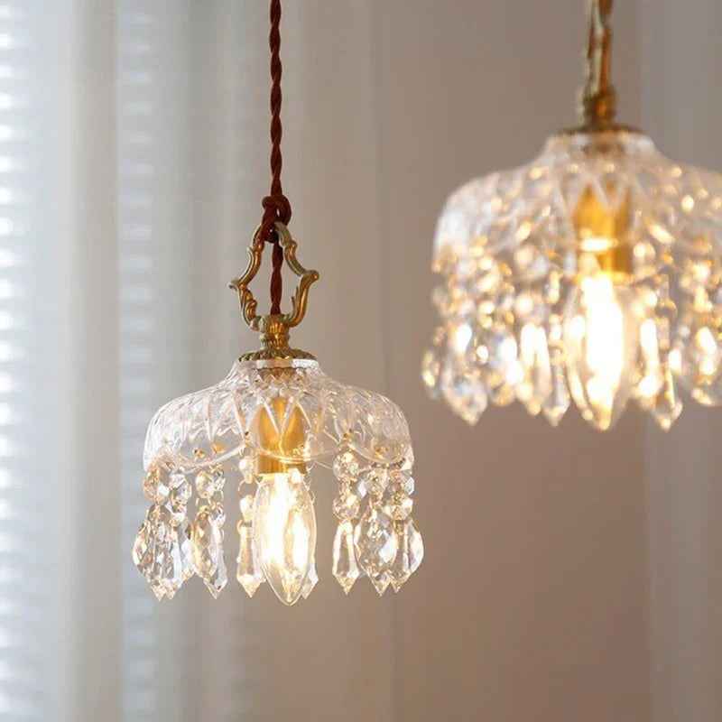 Crystal glass pendant light