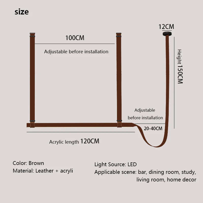 Luxury leather pendant lamp