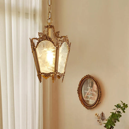 Retro copper pendant light