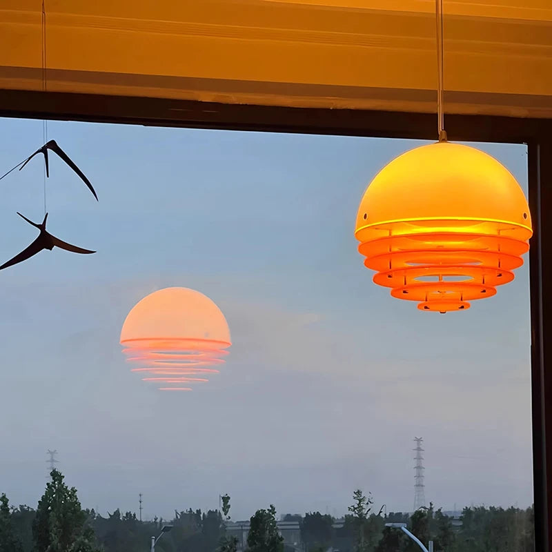 Orange Glass Pendant Light
