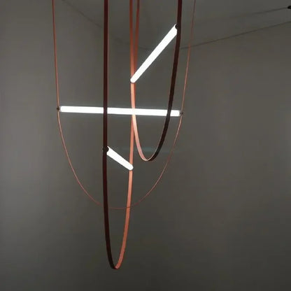 LED leather pendant light