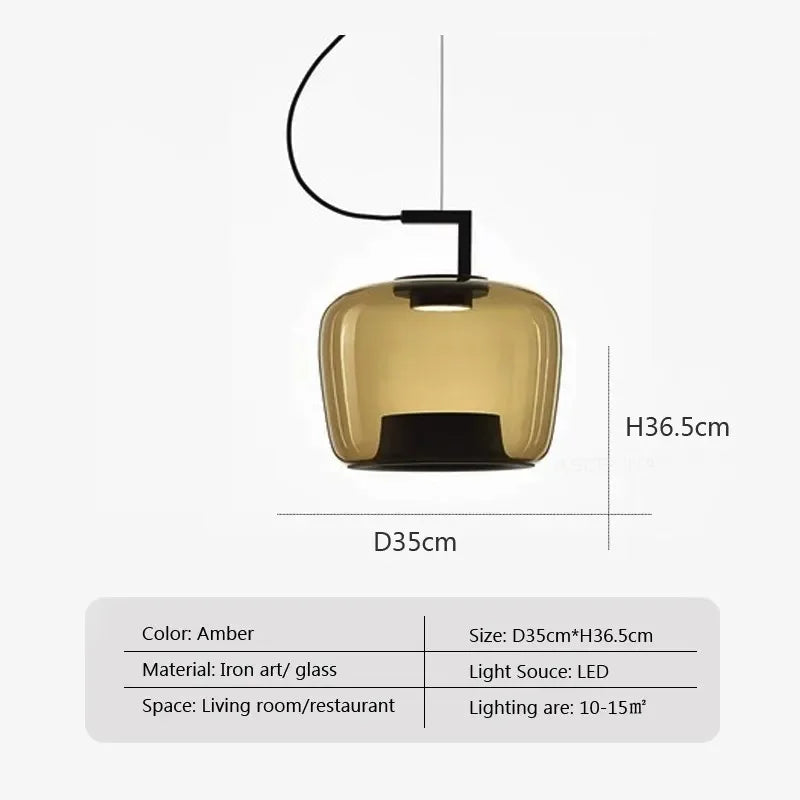 Creative glass hanging lamp