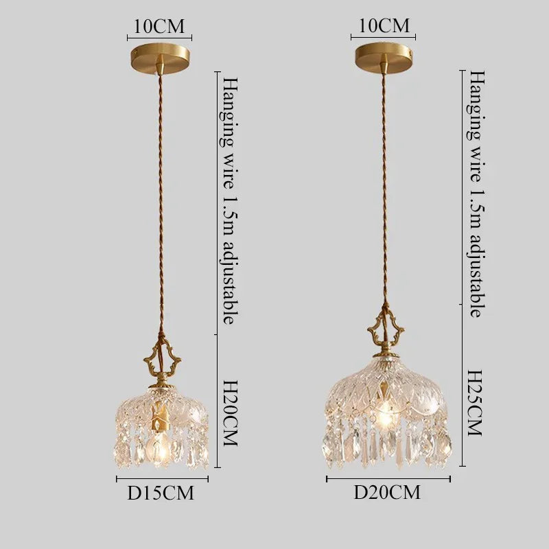 Crystal glass pendant light