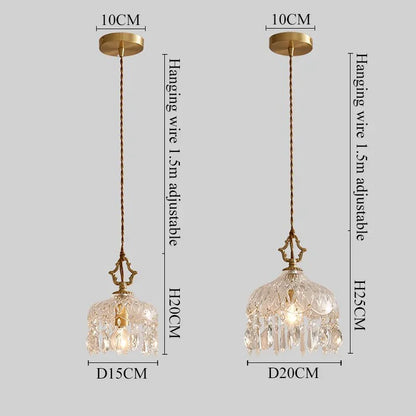 Crystal glass pendant light