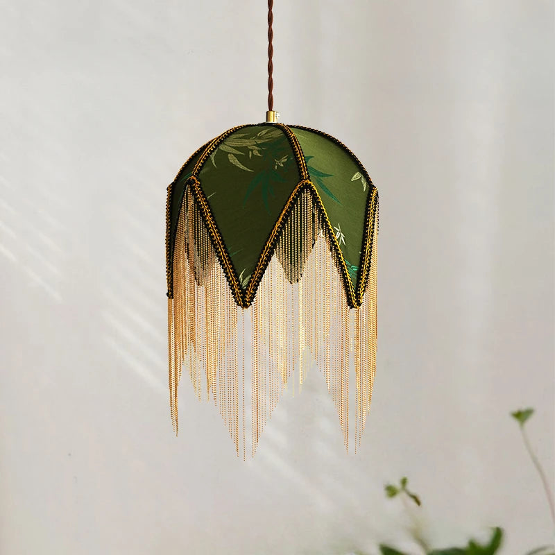Vintage fabric pendant light