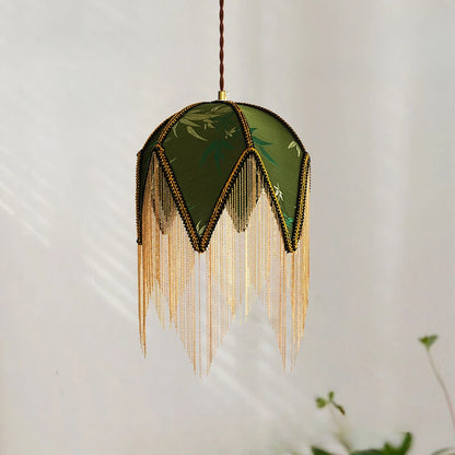 Vintage fabric pendant light
