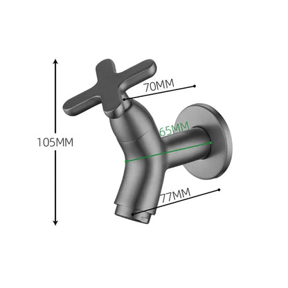 Wall-mounted brass cold water tap