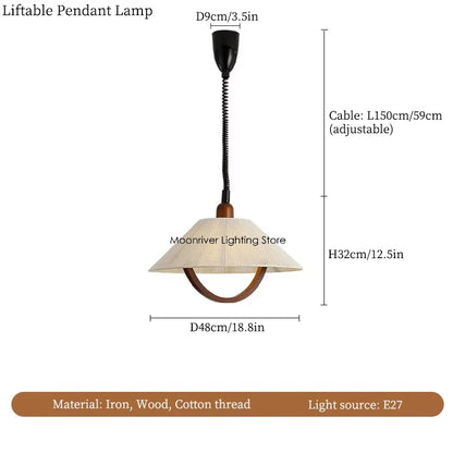 Wood Glass Ceiling Lamp