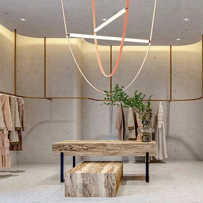 LED leather pendant light