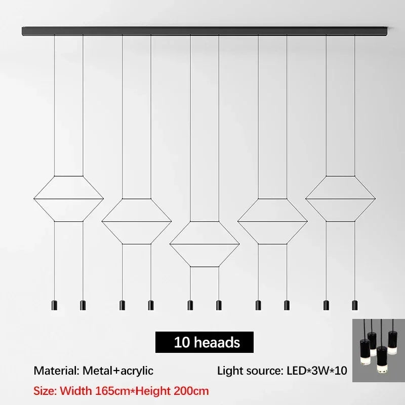Elegant LED Long Hanging Lamp