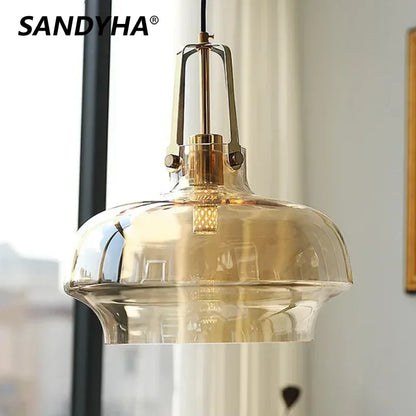 Silver glass pendant light