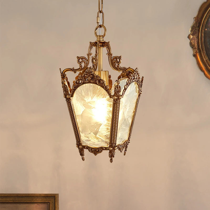 Retro copper pendant light