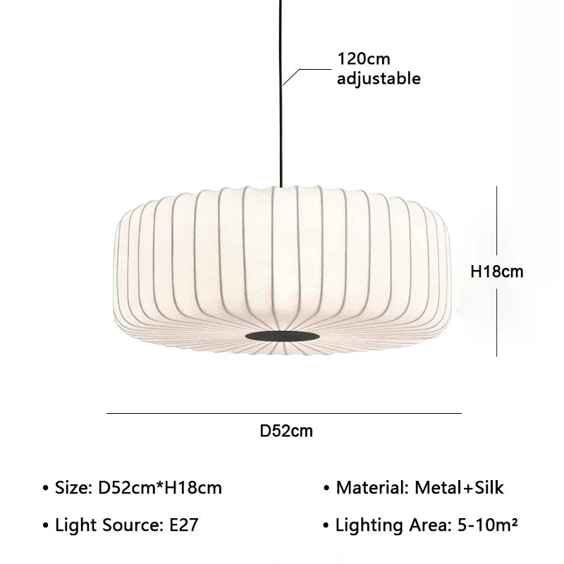 Japanese Silk Pendant Lamp
