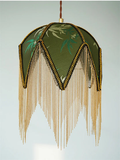 Vintage fabric pendant light