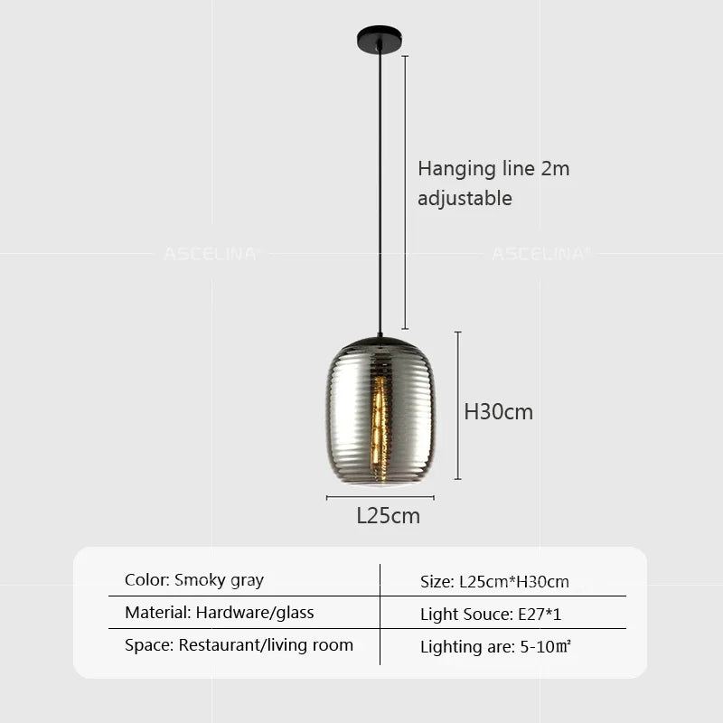 Postmodern glass pendant lamp