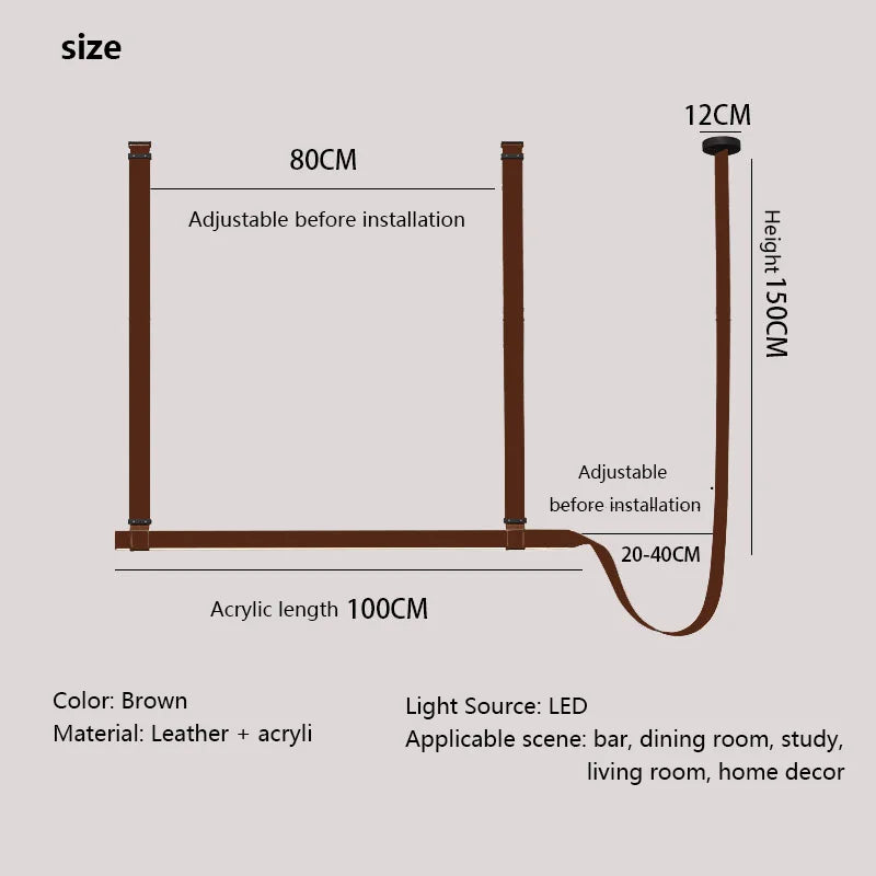 Luxury leather pendant lamp