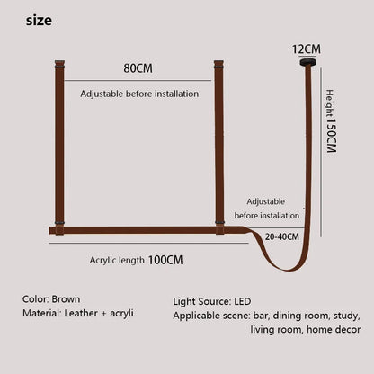 Luxury leather pendant lamp
