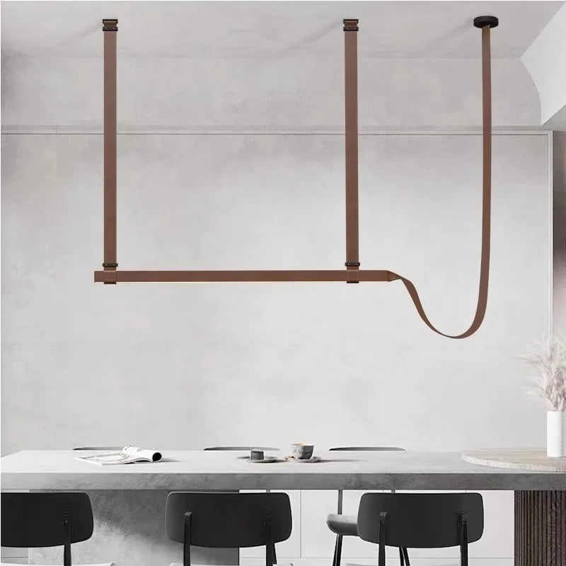 Luxury leather pendant lamp