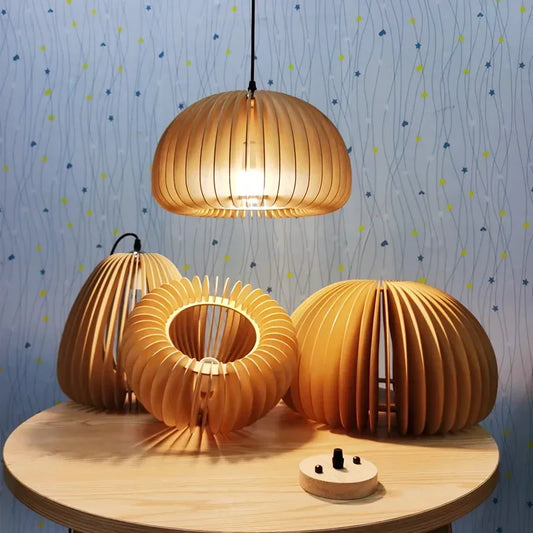 Wooden LED pendant light