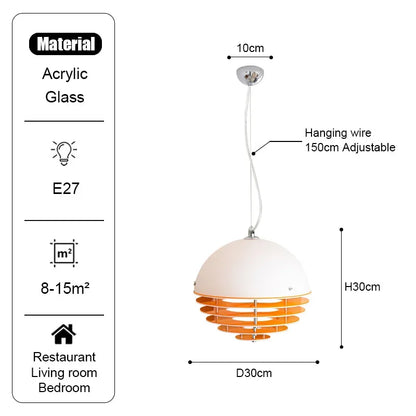 Orange Glass Pendant Light