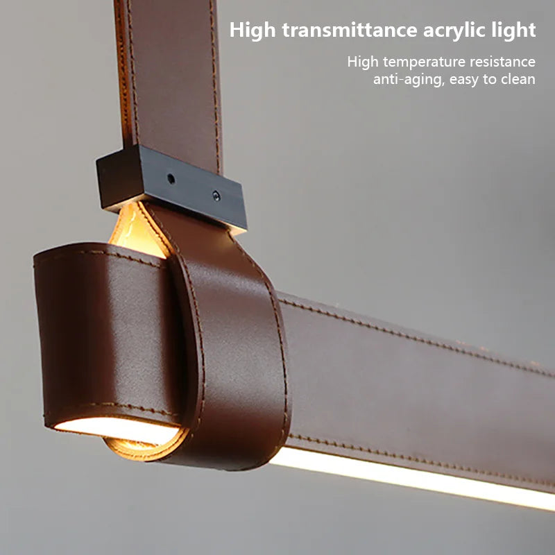 Luxury leather pendant lamp