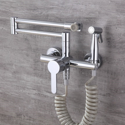 Wall-Mounted Nordic Pot Filler with Spray Function