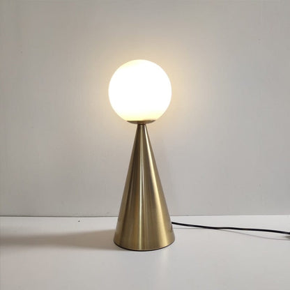 Amber Cone Glass Table Lamp