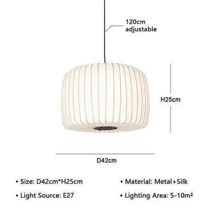 Japanese Silk Pendant Lamp