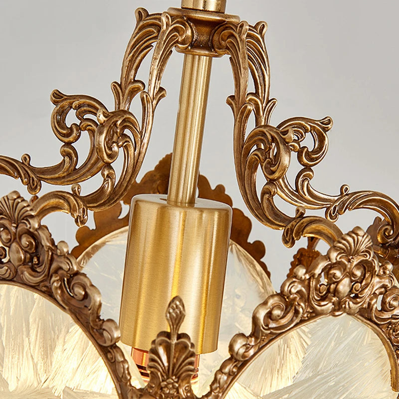 Retro copper pendant light