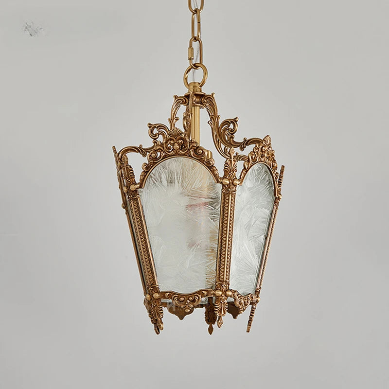 Retro copper pendant light