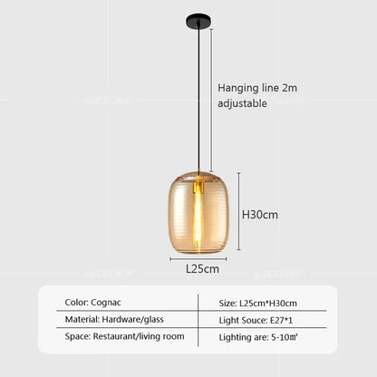 Postmodern glass pendant lamp