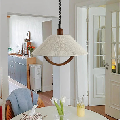 Wood Glass Ceiling Lamp