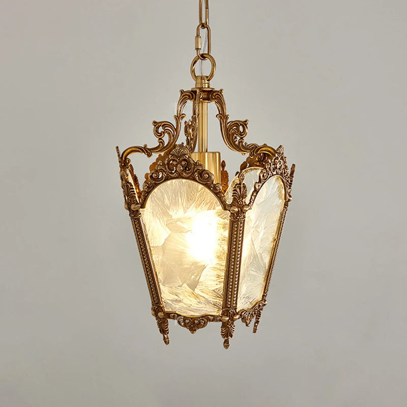 Retro copper pendant light