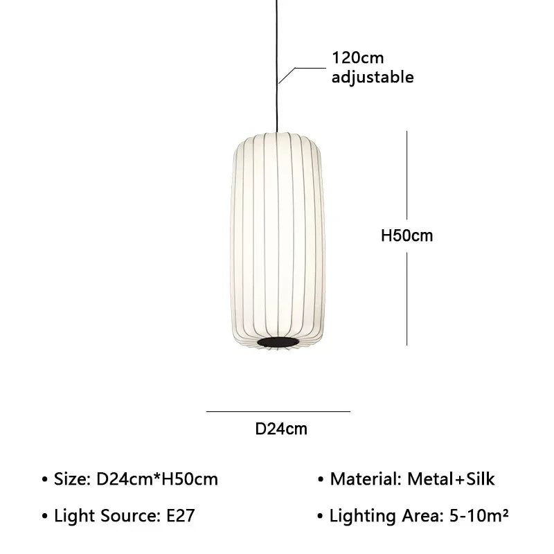 Japanese Silk Pendant Lamp
