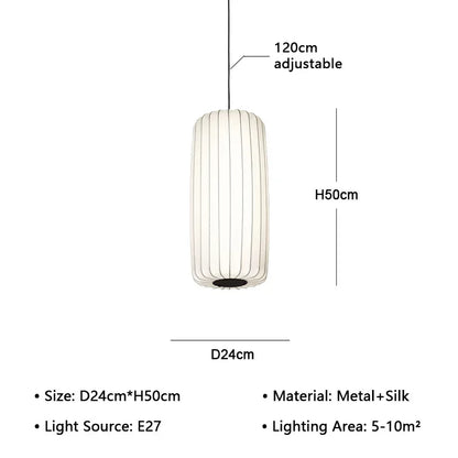 Japanese Silk Pendant Lamp