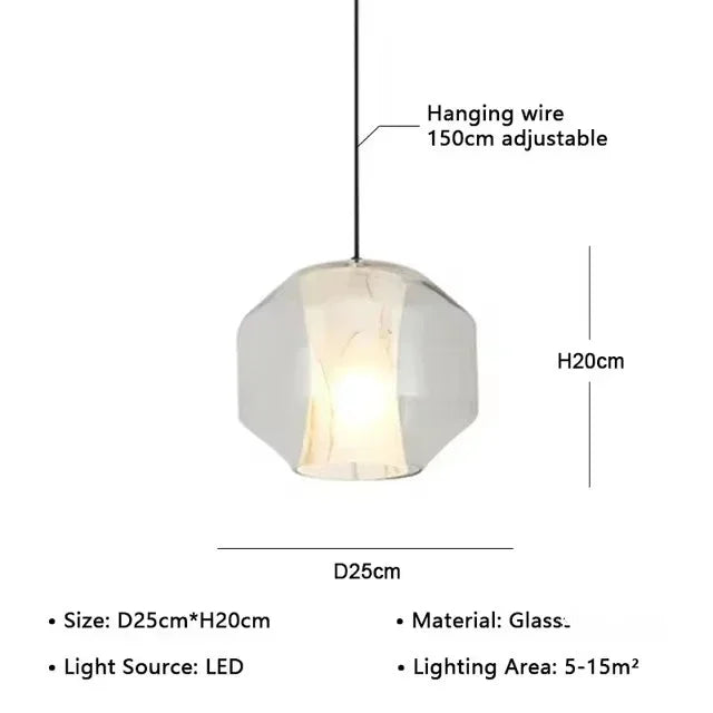 Luxurious LED Glass Pendant Light