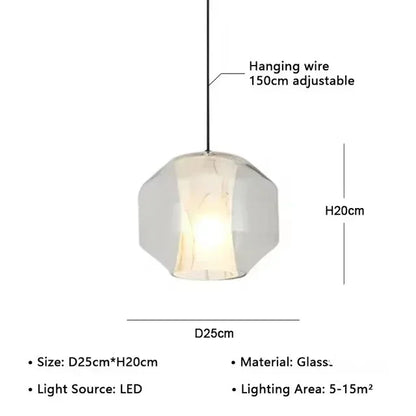 Luxurious LED Glass Pendant Light