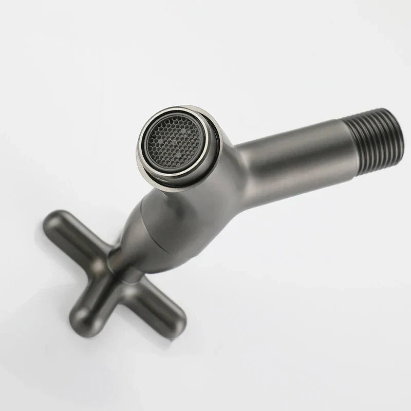 Wall-mounted brass cold water tap