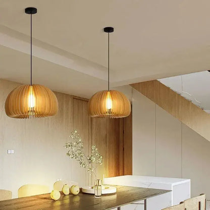 Wooden LED pendant light