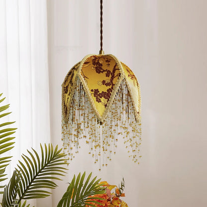 Vintage fabric pendant light