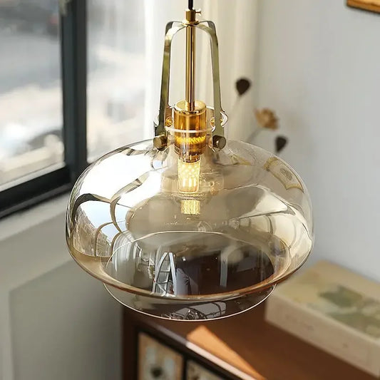 Silver glass pendant light