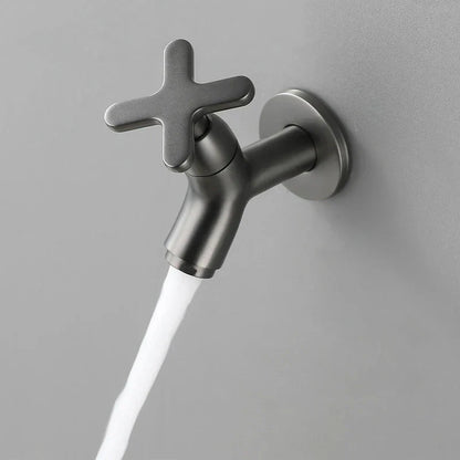 Wall-mounted brass cold water tap