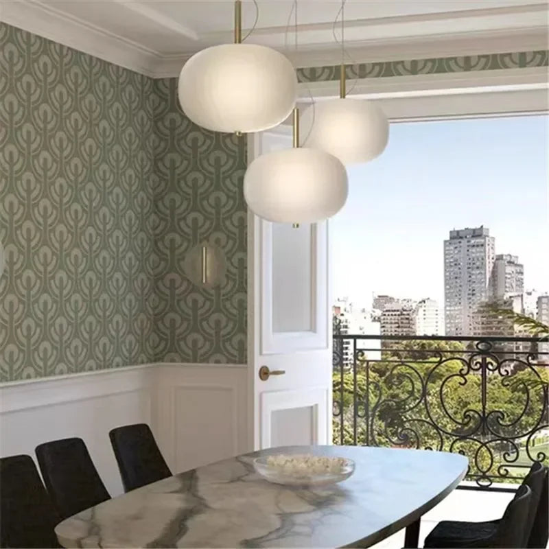 Designer glass pendant lamp