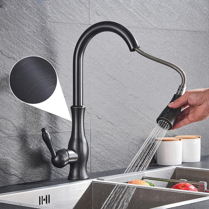 Luxurious Kitchen Faucet with Pull-Out Spray Head