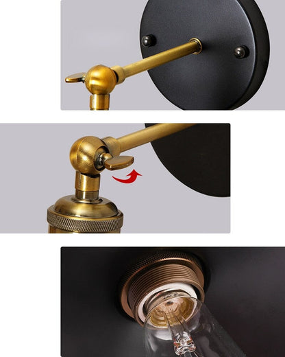 Retro Adjustable Wall Lamp with Switch