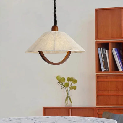 Wood Glass Ceiling Lamp