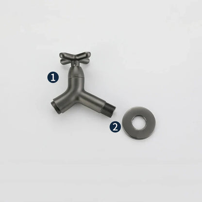 Wall-mounted brass cold water tap