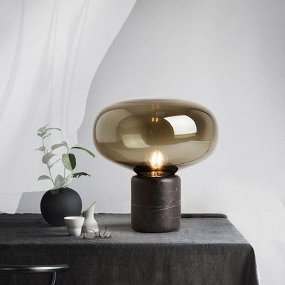 Marble Mushroom-Style Table Lamp