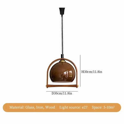 Wood glass Pendant Lamp