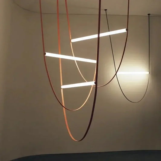 LED leather pendant light